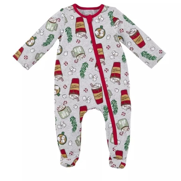 Mud Pie Infant Christmas Peppermint Cocoa Sleeper 0-3 Months, Winter Sleeper - Picture 1 of 14